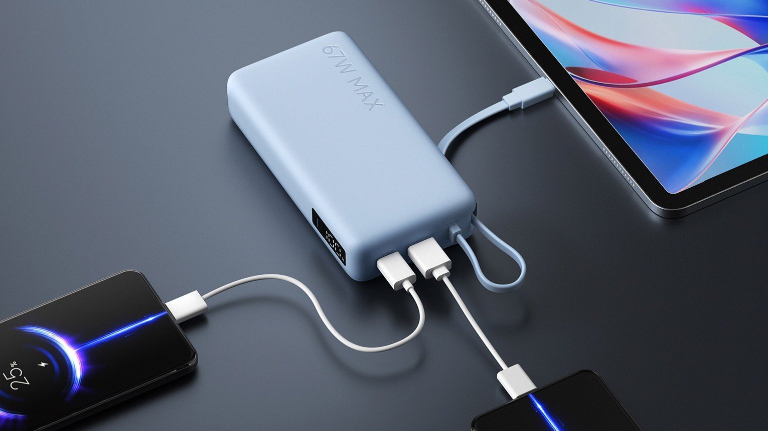 Xiaomi 67W Power Bank 20000 arrives in Europe with built-in USB-C cable and dual ports
