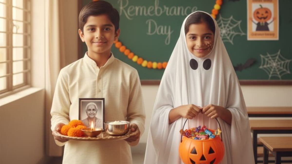 A startup founder questioned the Halloween celebration in schools and compared it with “Shraddh Paksh”, pointing out double standards in how Western and Indian traditions are perceived.