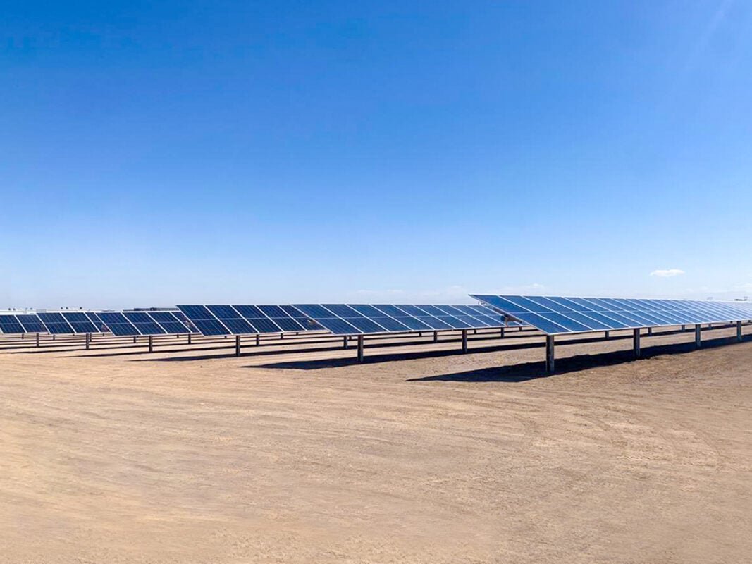 A solar project in the desert.