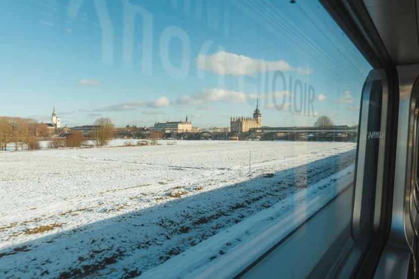 A beautiful winter journey through europe on eurostar, offering a sustainable and scenic way to explore the continent.