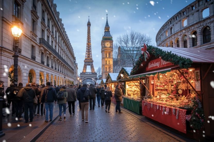 London paris rome lead europe’s winter tourism boom as americans fill festive streets and markets