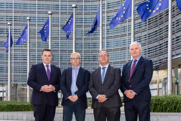 Pictured ahead of their meeting with the EU Fisheries Commissioner in Brussels earlier today are, left to right, IFPEA Chief Executive, Brendan Byrne, KFO Chief Executive Dominic Rihan, ISWFPO Chief Executive Patrick Murphy and IFPO Chief Executive Aodh O Donnell.