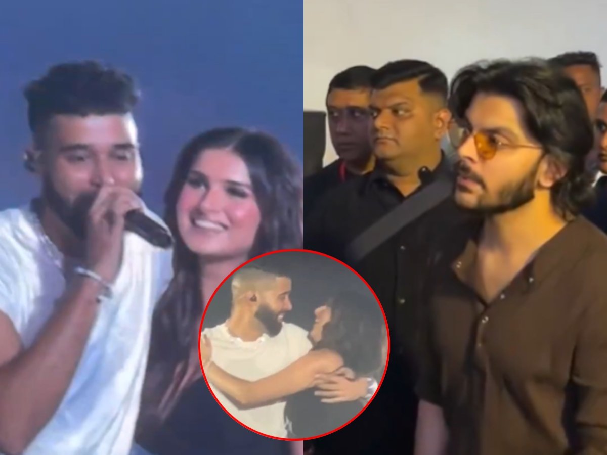 AP Dhillon Hugs and Kisses Tara Sutaria at Mumbai Concert; Veer Pahariya’s Reaction Grabs Attention (Watch Video)