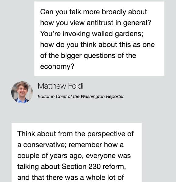 Rep. Kat Cammack lays out her app store fix, Tim Scott rebukes the EU’s sustainability measures, and more