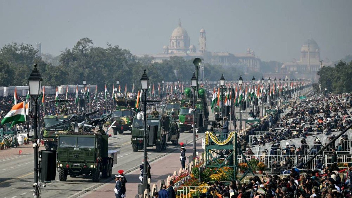 NEW DELHI: Indian military's armoured vehicles are displayed during the country's 77th Republic Day parade.