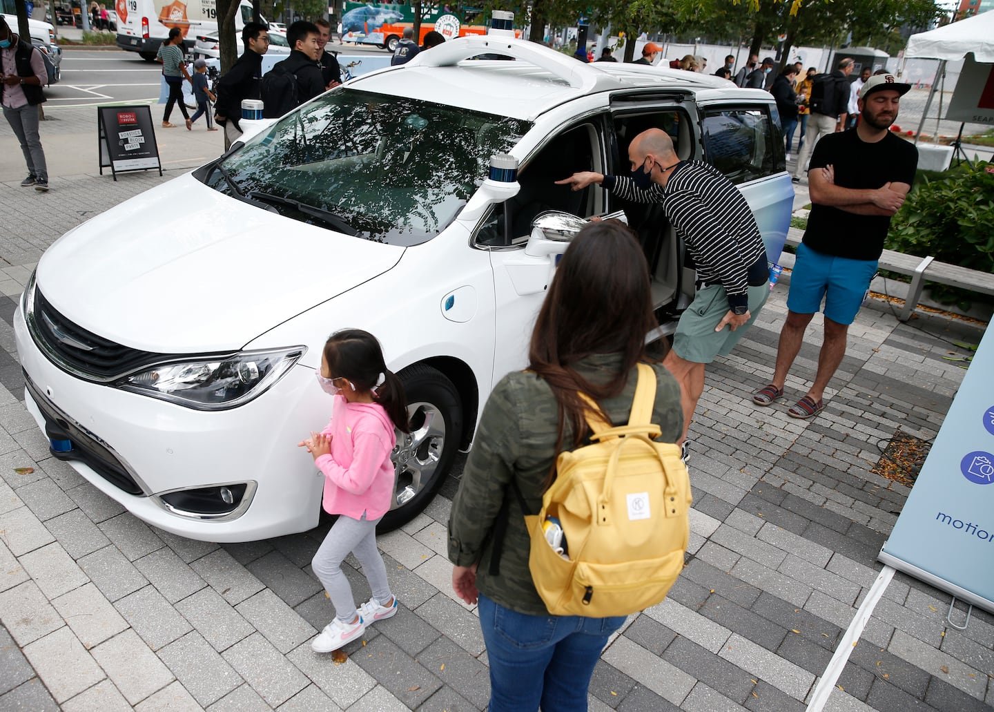 An autonomous car made by Motional, a Boston startup that completed one of the largest venture capital deals in Massachusetts in 2025.