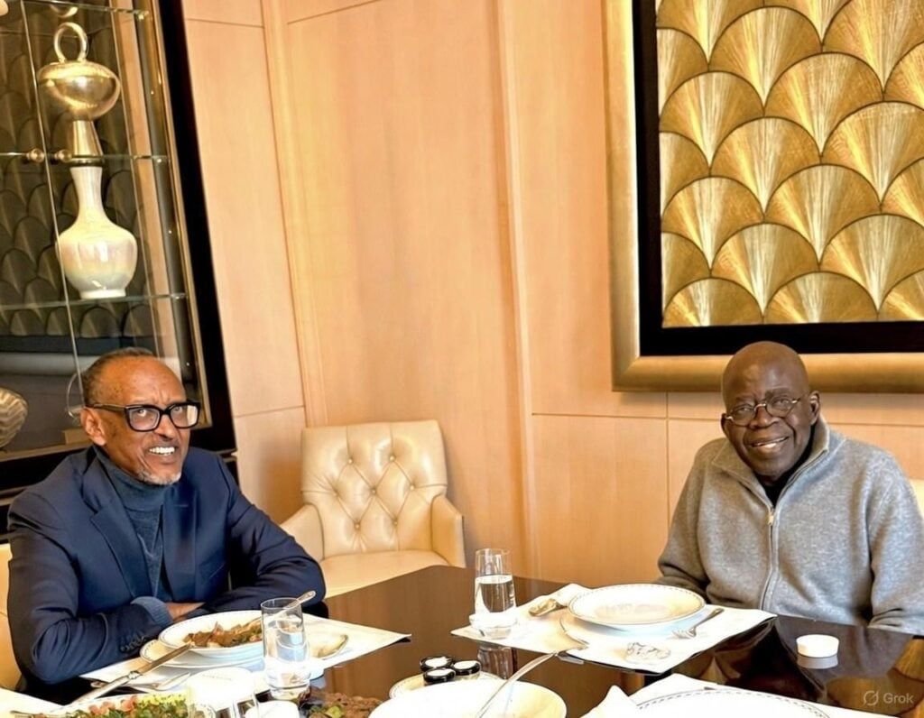 Tinubu holds private lunch with Kagame in Paris