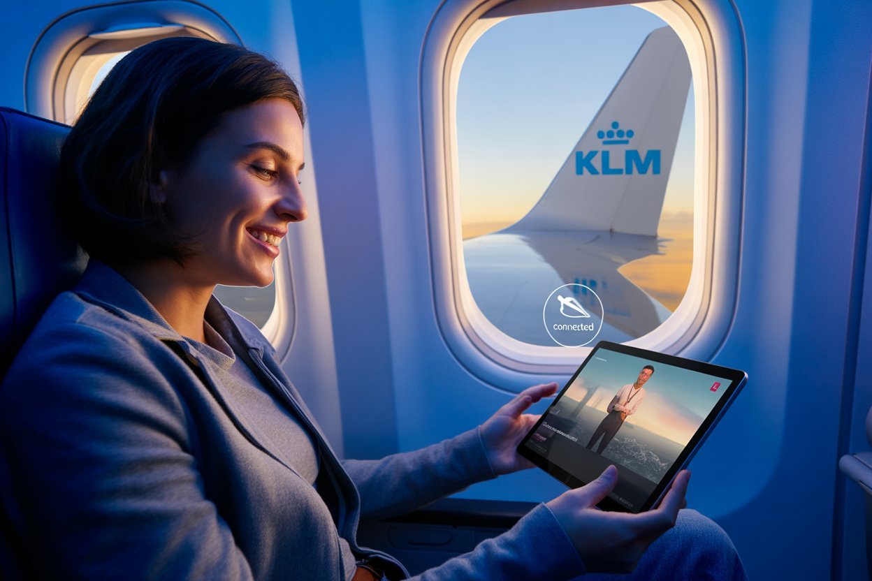 Flying High and Staying Connected: KLM Unveils Free In-Flight Wi-Fi for European Routes