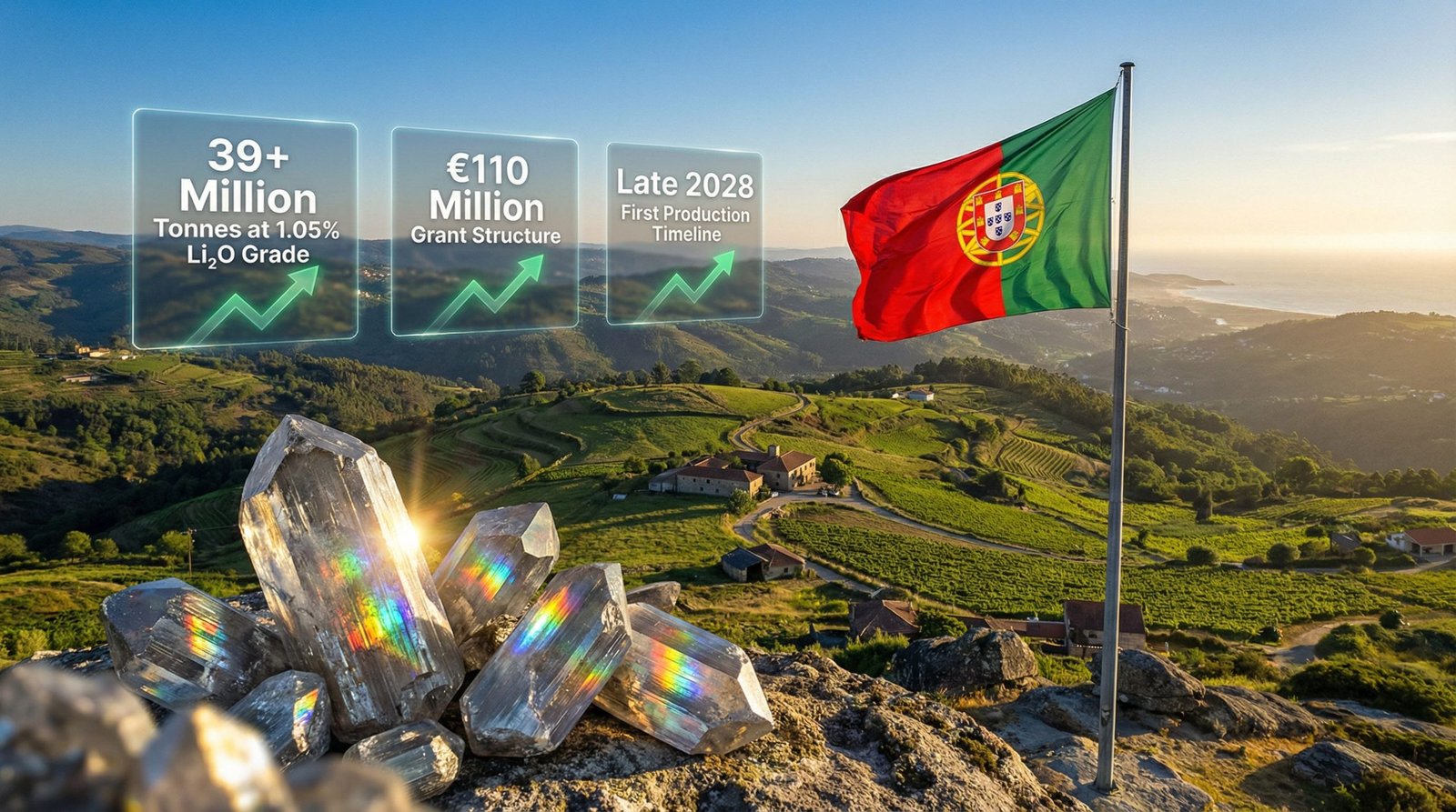 Portuguese landscape highlighting the Barroso lithium project.