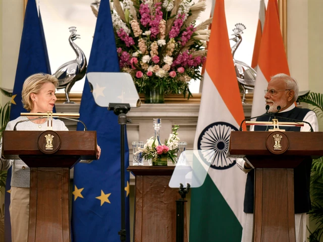 ec head ursula von der leyen l will be a chief guest at republic day celebrations ahead of an eu india summit at which the two sides seek to seal a free trade pact photo afp