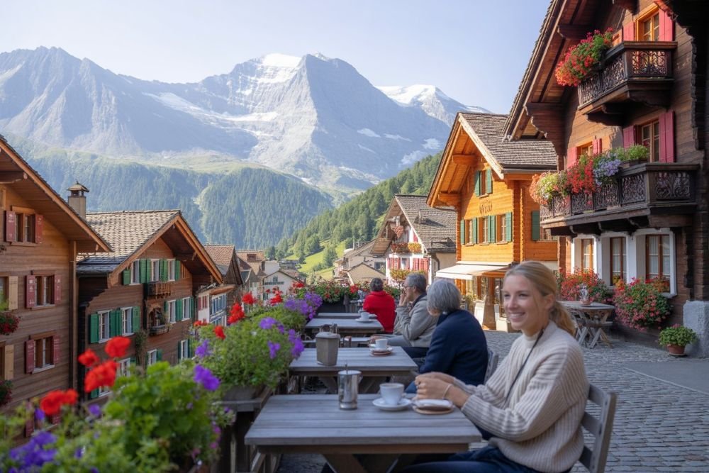 Charming swiss alpine village