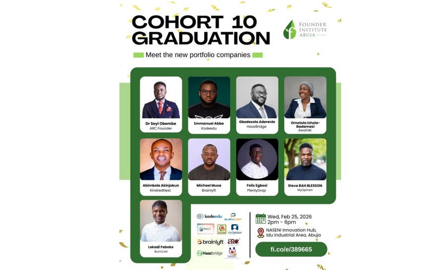 Founder Institute Abuja Graduates 9 Portfolio Companies from Cohort 10 | Tech | Business