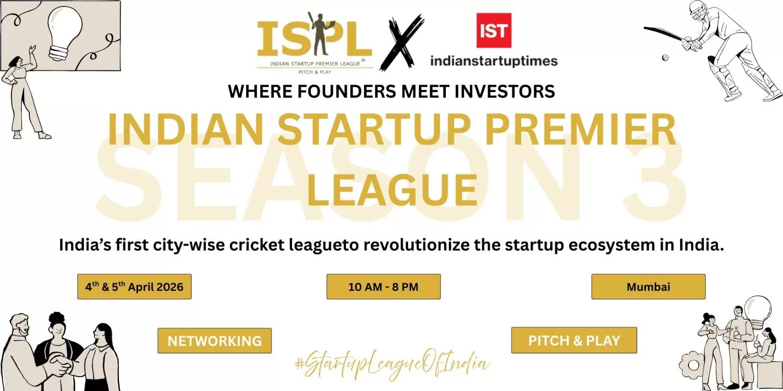 Where Founders Swap Suits for Jerseys: ISPL’s Pitch & Play Weekend Heads to Mumbai