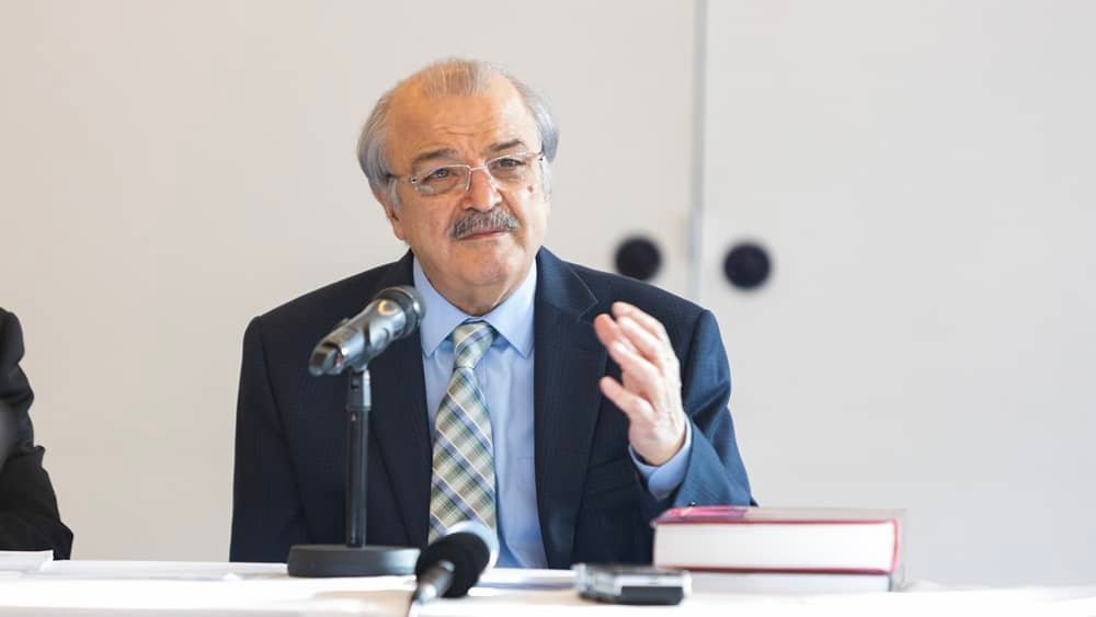 NCRI FAC Chair Mohammad Mohaddessin speaks at a news conference in Paris on March 12, 2026