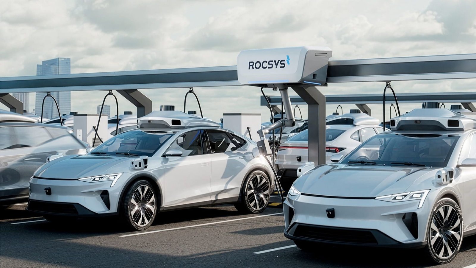 Rocsys raises €11.1 million and unveils world’s first multi-bay hands-free charging solution for robotaxi fleets