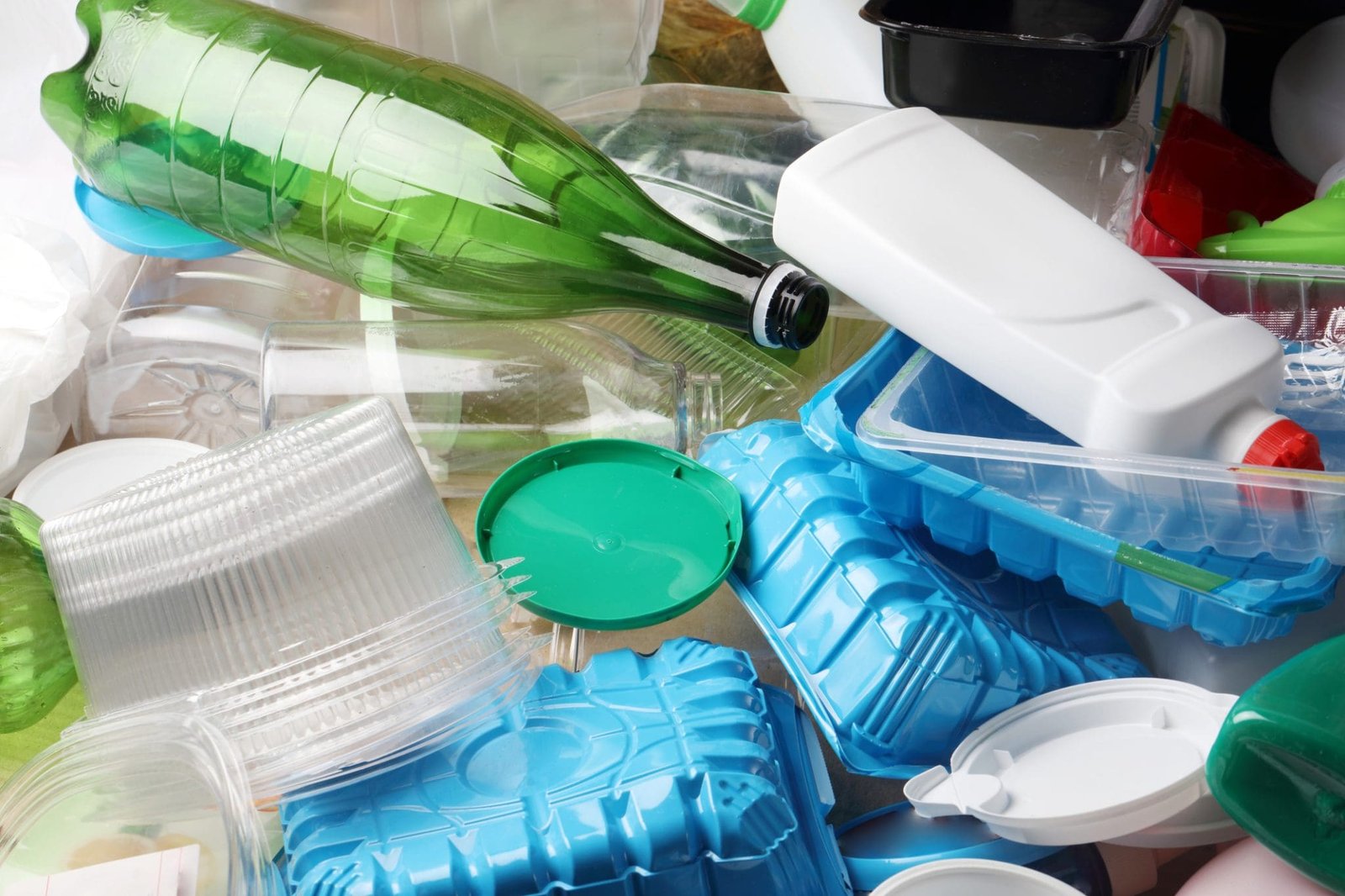 Various daily household plastic garbage