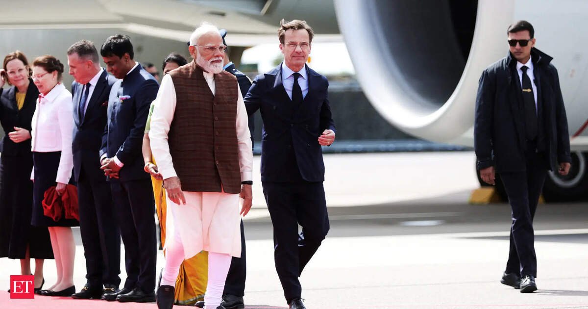 PM Modi lands in Sweden, set to meet Kristersson & EU chief Ursula von der Leyen