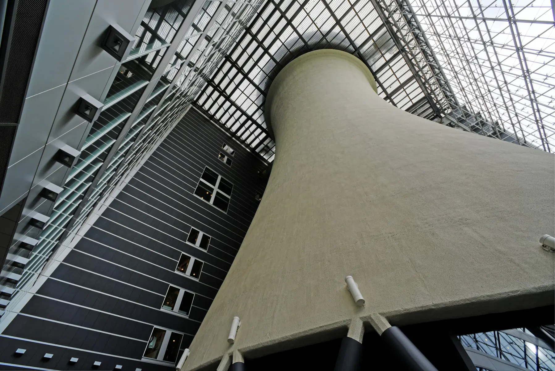 Cooling tower in Milan headquarters building