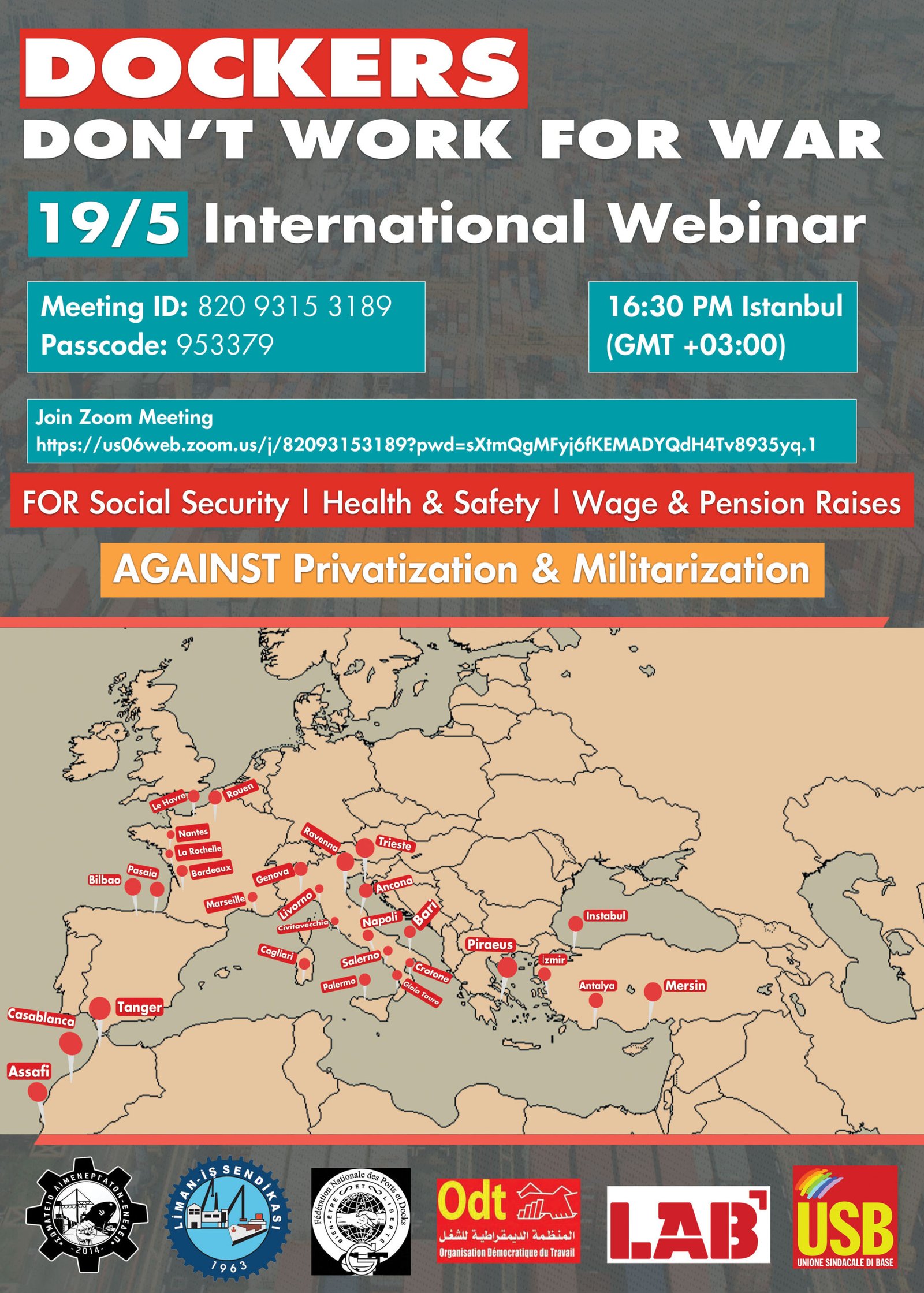 Dockers Don’t Work for War - International Webinar 19/5