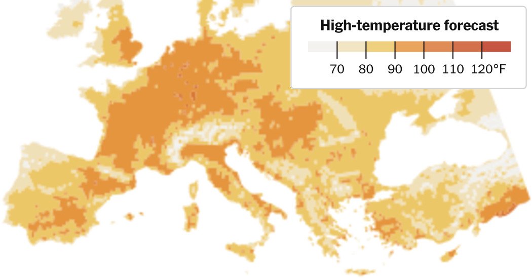 Tracking Heat Across Europe - The New York Times