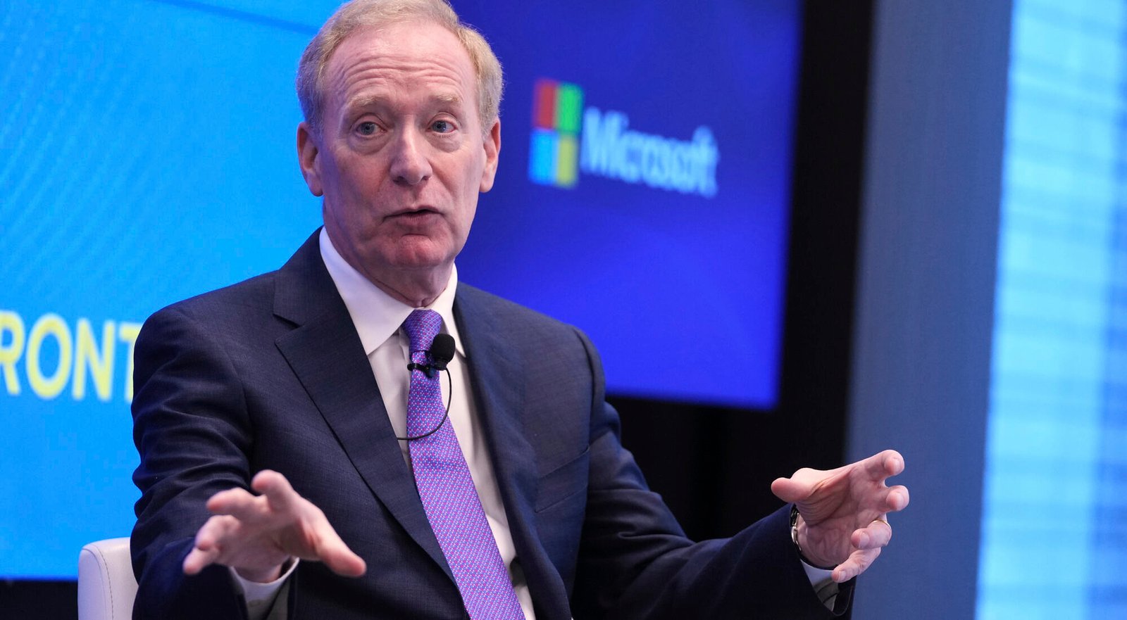 Microsoft president Brad Smith is one of the world business leaders who will speak at the International AI Summit on Wednesday. File picture: Virginia Mayo/AP